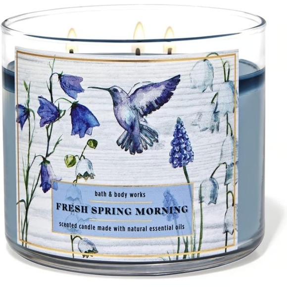 4x Bath‎ & Body Works Fresh Spring Morning Candle Scented3 Wick 14.5 OZ